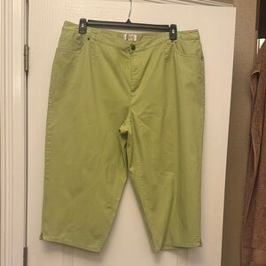 Talbots Green Capris, size 20W